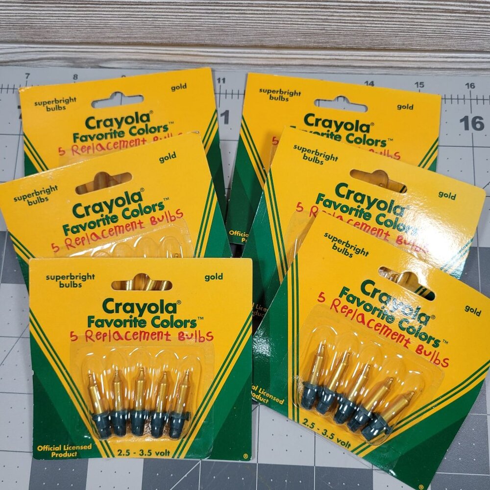 6‎ Crayola Favorite Colors Superbright 5 Replacement Bulbs Gold Mini Lights 1996